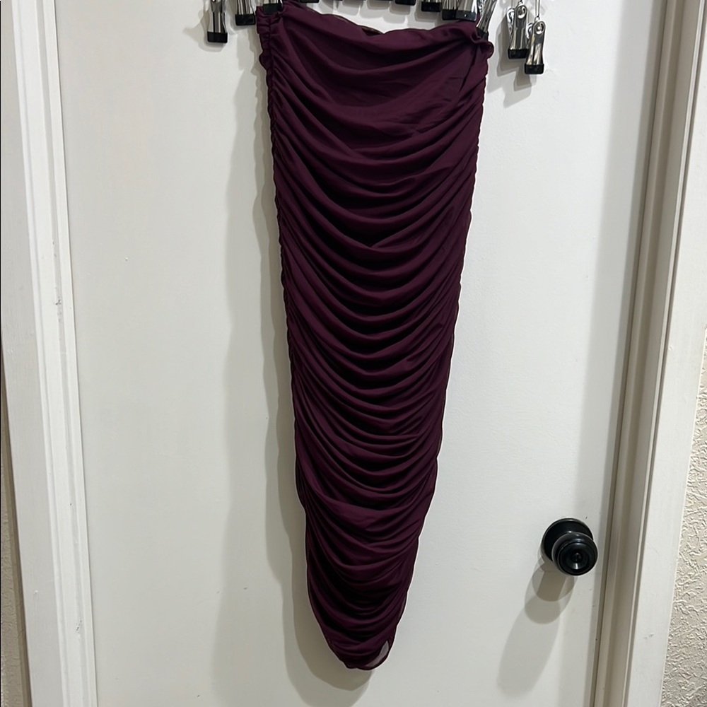 Elegant Purple Ruched Skirt